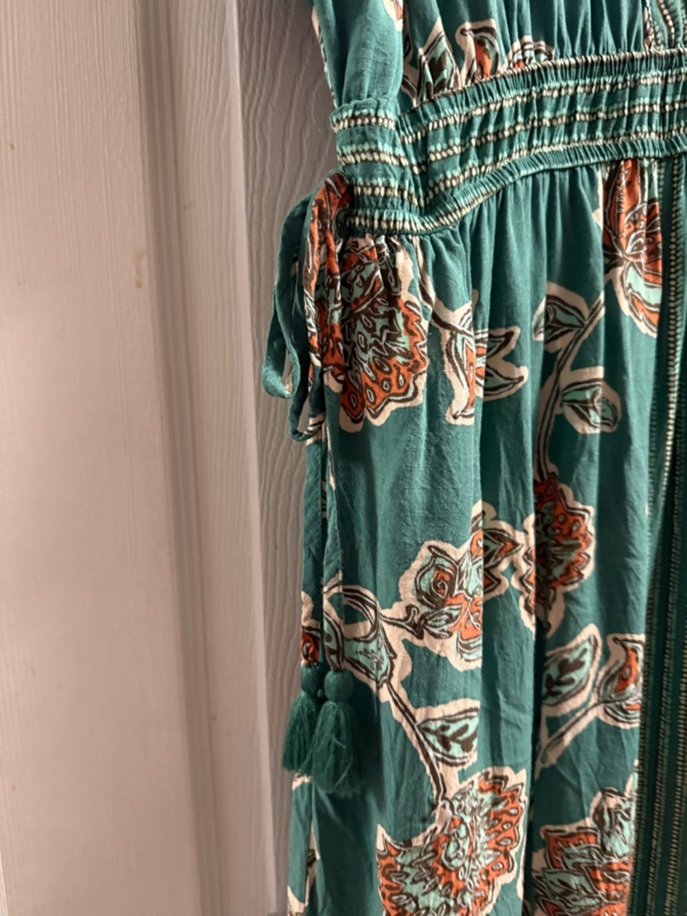 Knox Rose Teal Floral V-Neck Maxi Dress - Picture 5 of 12